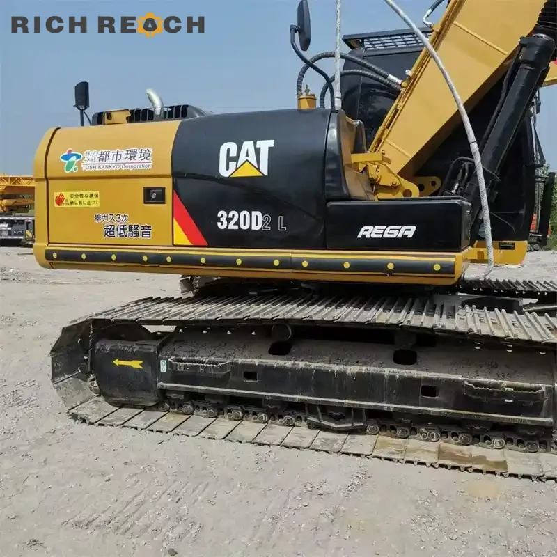 CAT320D2L rear three quarter view used excavator USD