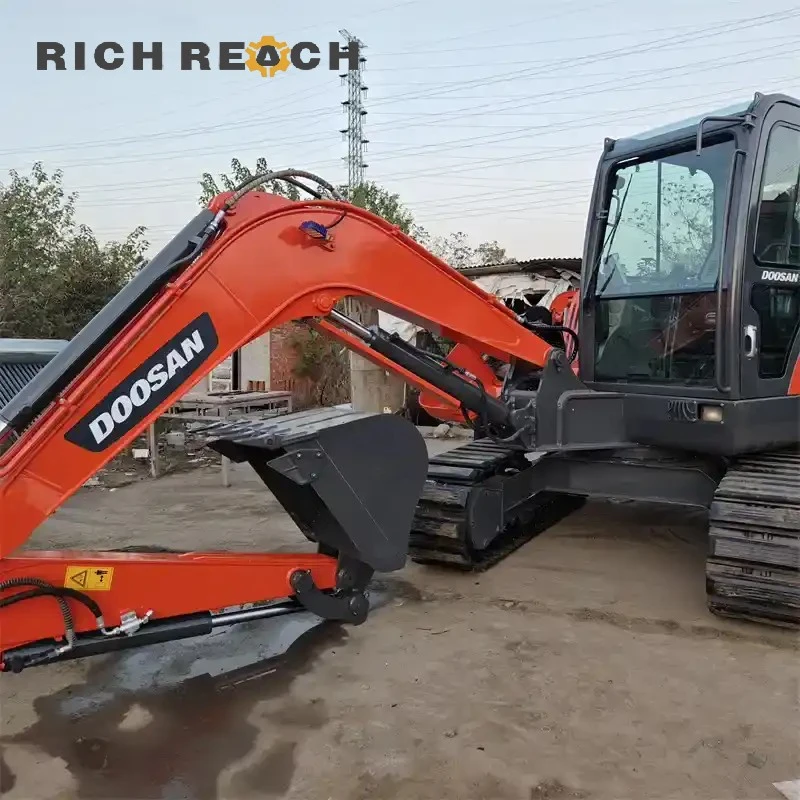 Doosan DX60-9C used mini excavator – right side with boom offset, compact and efficient, request USD quote