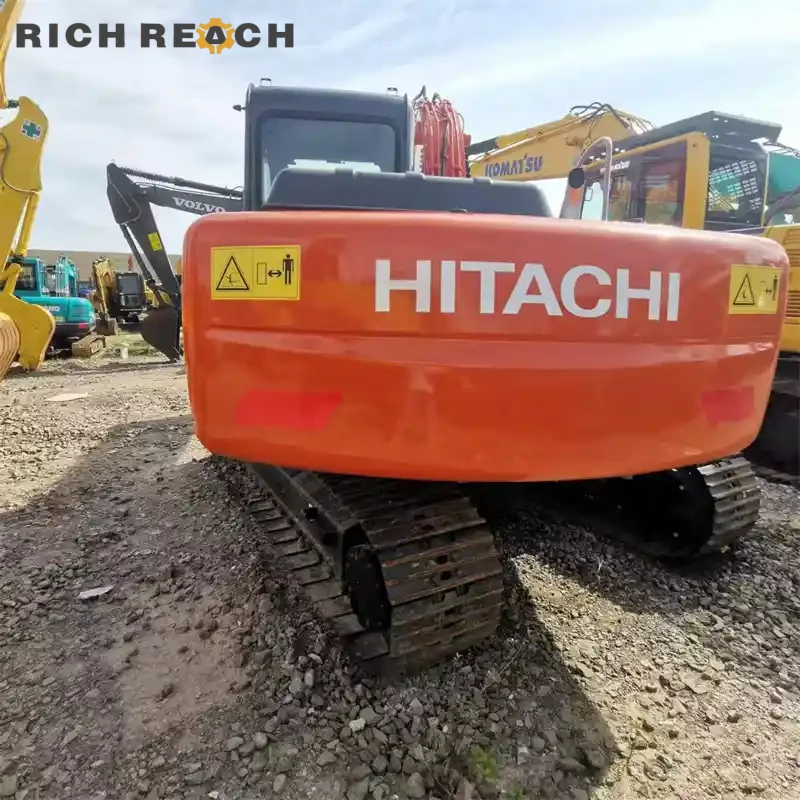Used Hitachi ZAXIS 120 excavator – cab interior, seat and joysticks