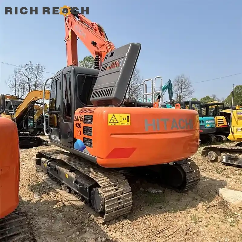 Used Hitachi ZAXIS 120 excavator – left side with boom lowered