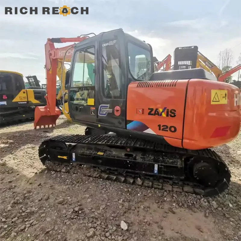 Used Hitachi ZAXIS 120 excavator – right side arm folded position