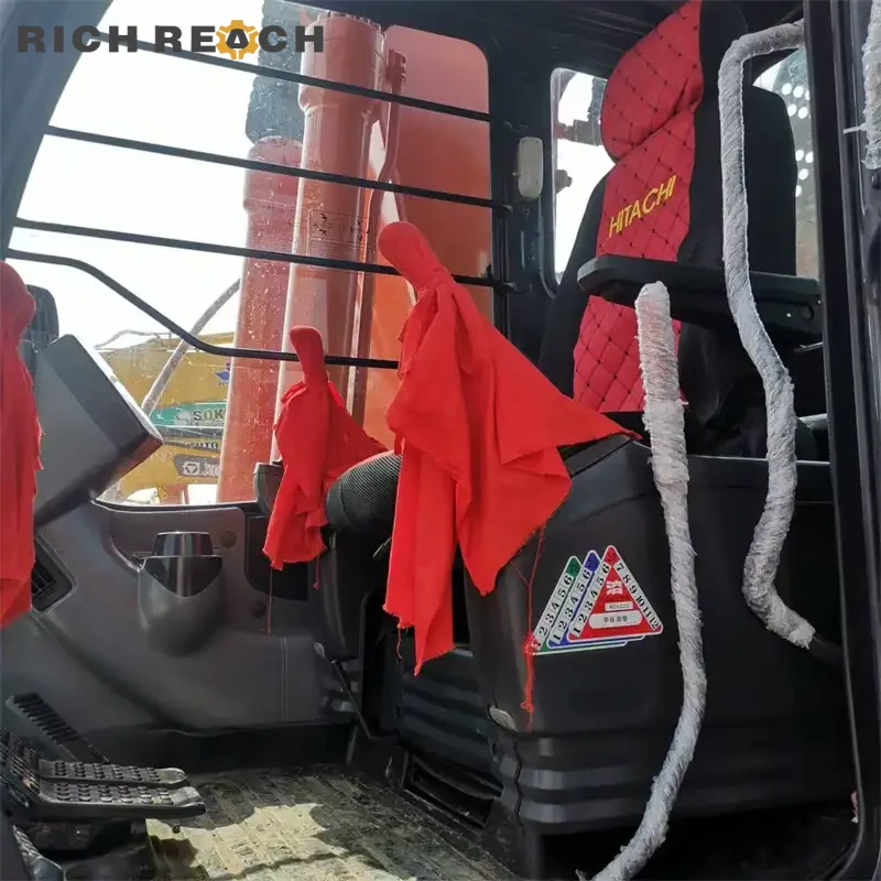 Used Hitachi ZAXIS 200 excavator – cab with armrest controls – ergonomic layout