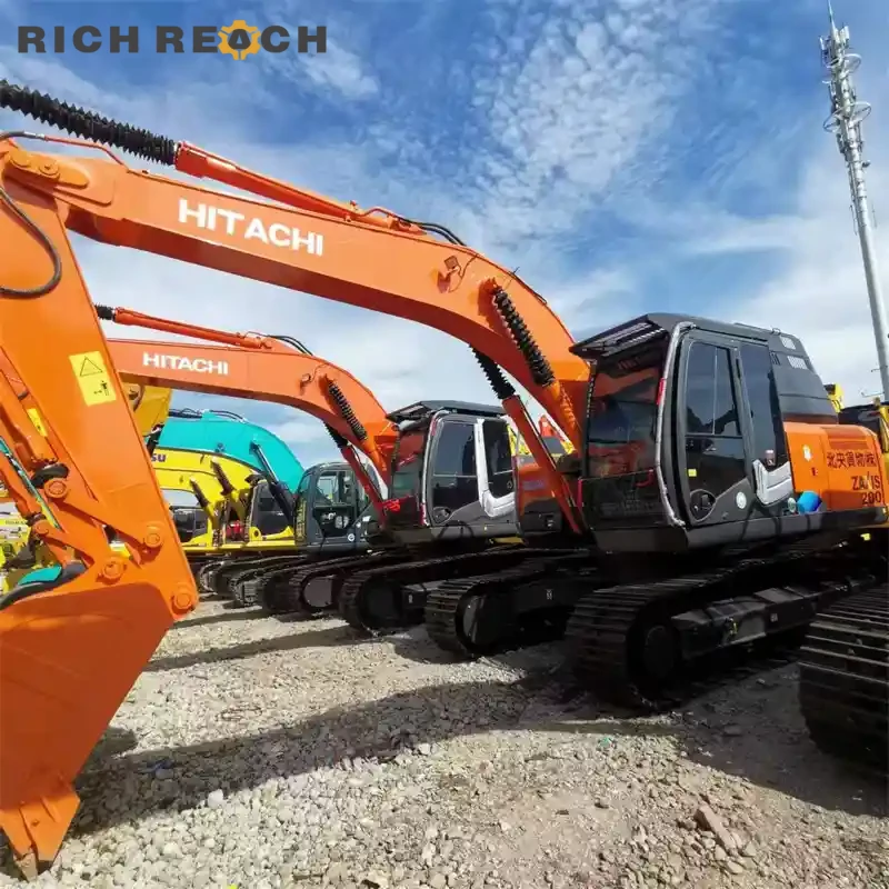 Used Hitachi ZAXIS 200 excavator – Isuzu 6BG1 engine compartment – clean and well serviced