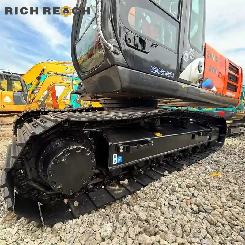 Used Hitachi ZAXIS 200 excavator – rear three-quarter view – solid overall machine condition