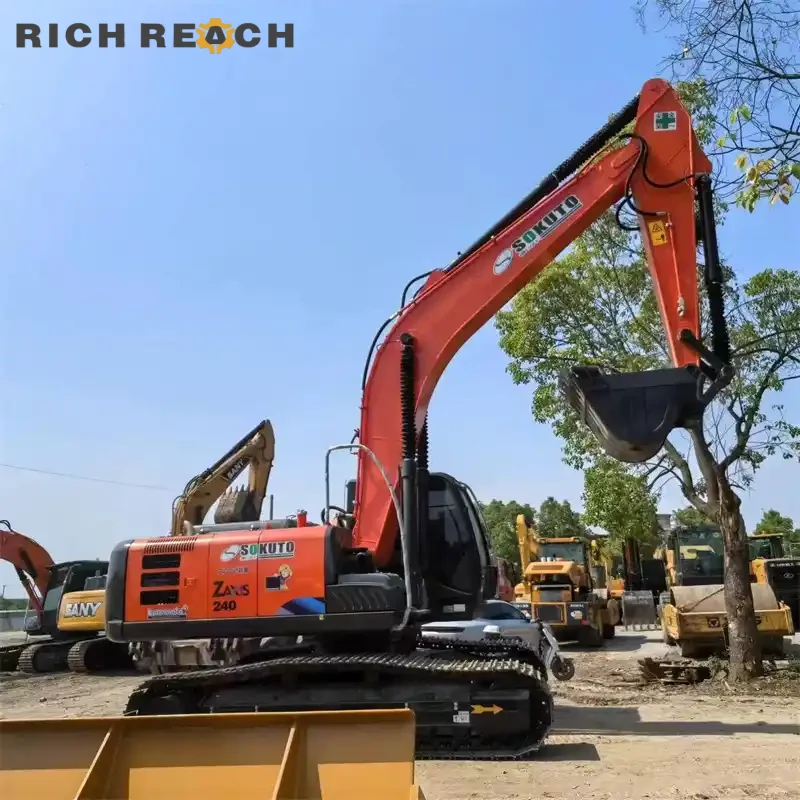 Front three-quarter view of a used Hitachi ZAXIS 240 excavator
