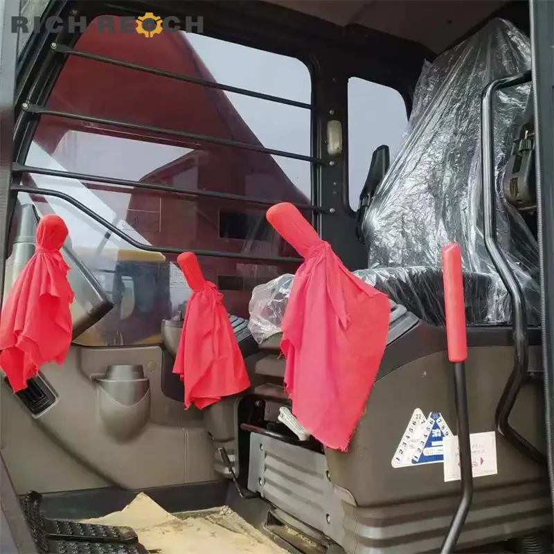 Engine compartment of a used Hitachi ZAXIS 350 excavator with Isuzu engine, low hours for heavy duty performance