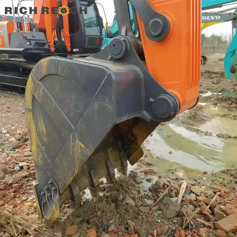 Rear counterweight of a used Hitachi ZAXIS 350 excavator, low hours, designed for heavy lifting stability