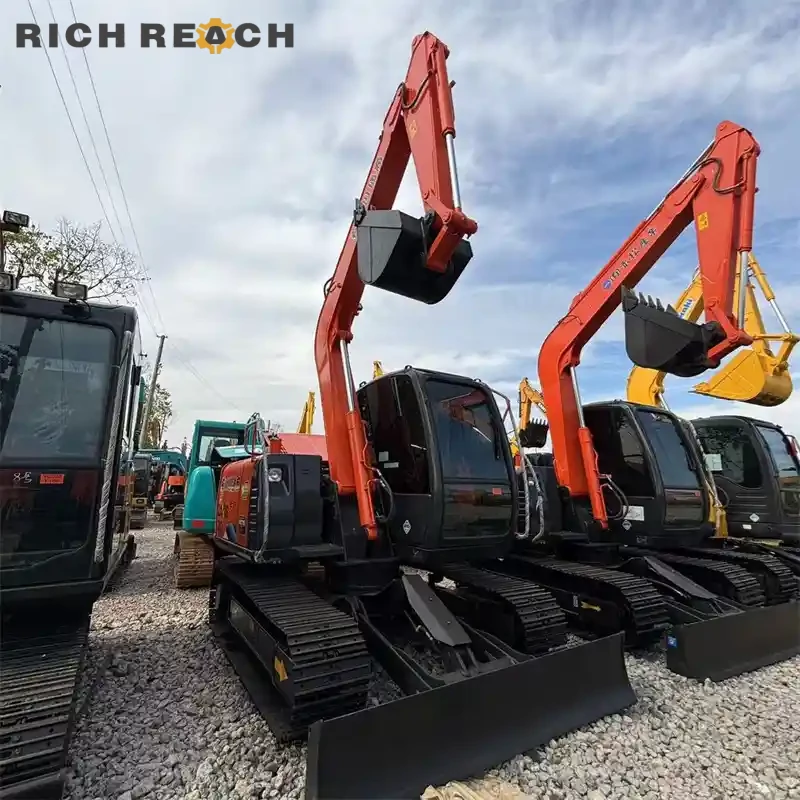 Counterweight and hitch on a used Hitachi ZAXIS 70 crawler excavator, low hours, USD