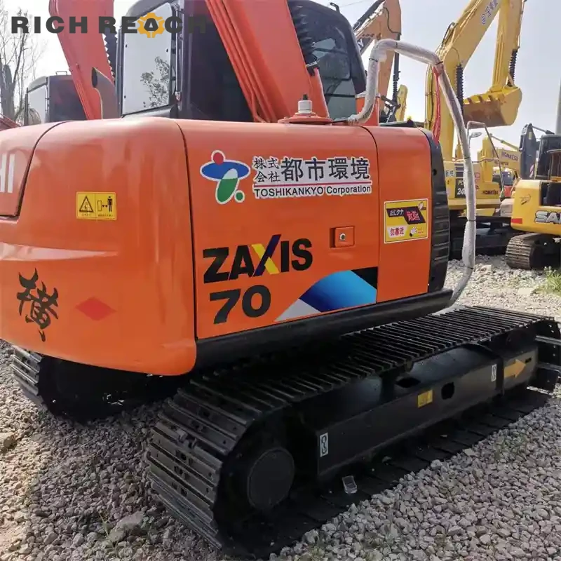 Left side steel track of a used Hitachi ZAXIS 70 excavator, low hours, USD