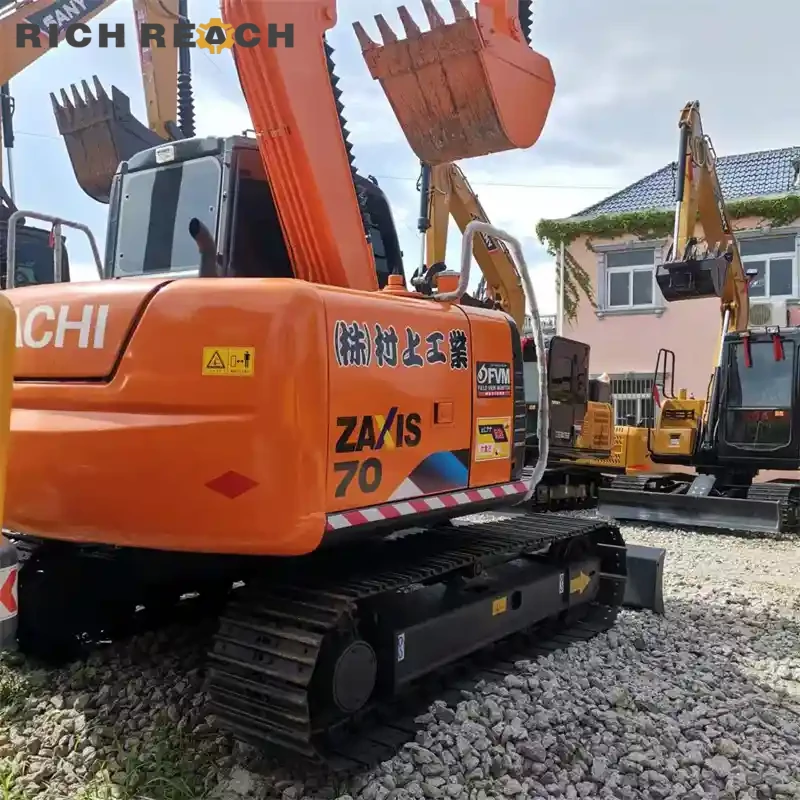 Track chain and roller on a used Hitachi ZAXIS 70 excavator, low hour machine