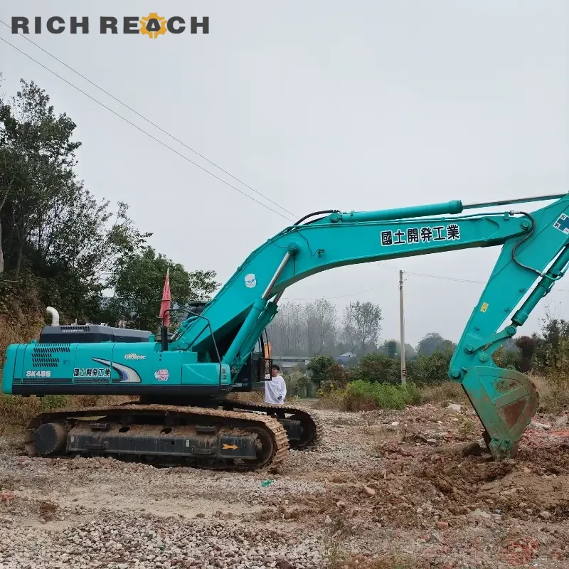 Used Kobelco 480 excavator rear massive counterweight – stability for heavy lifting