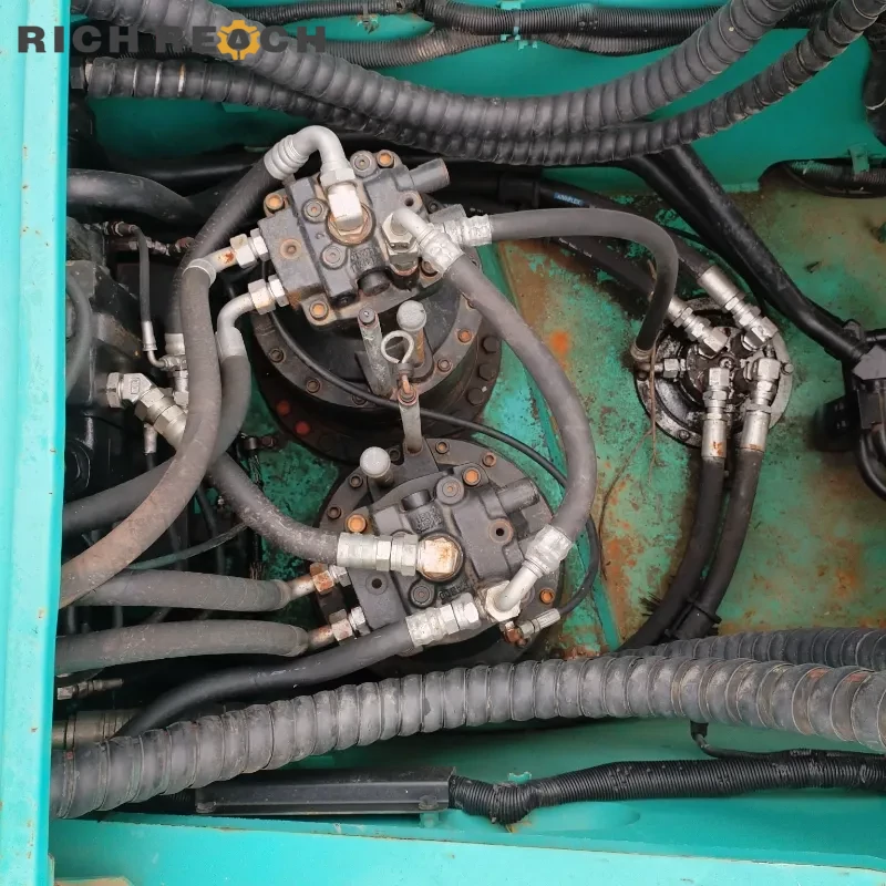 Used Kobelco 480 excavator right side pump room – hydraulic system, low hours, priced USD