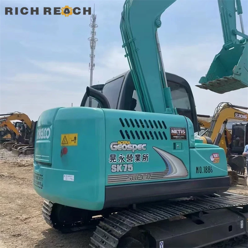 Used Kobelco 75 mini excavator – blade cutting edge with low hours and strong hydraulics for sale