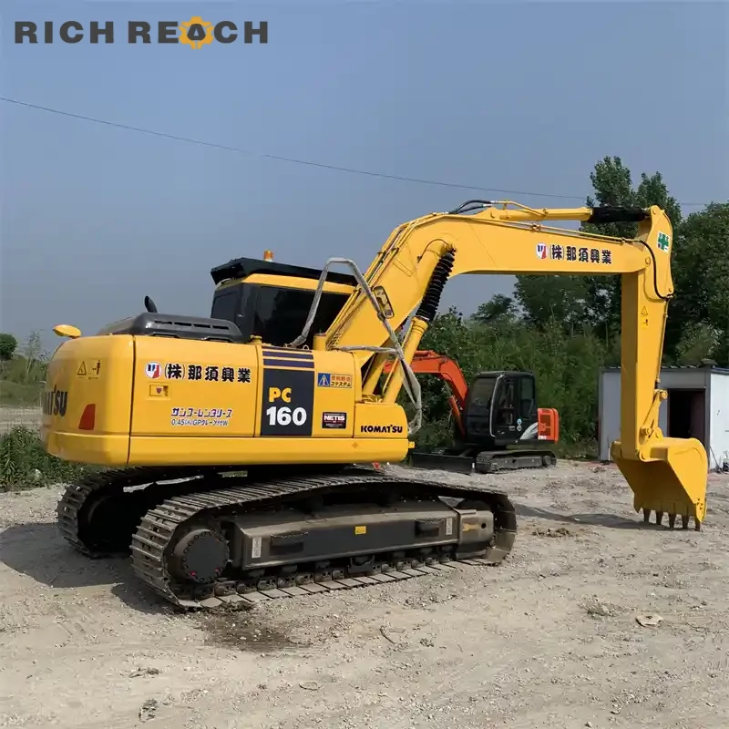 Used Komatsu PC160 front heavy boom and arm structure, robust used excavator for construction