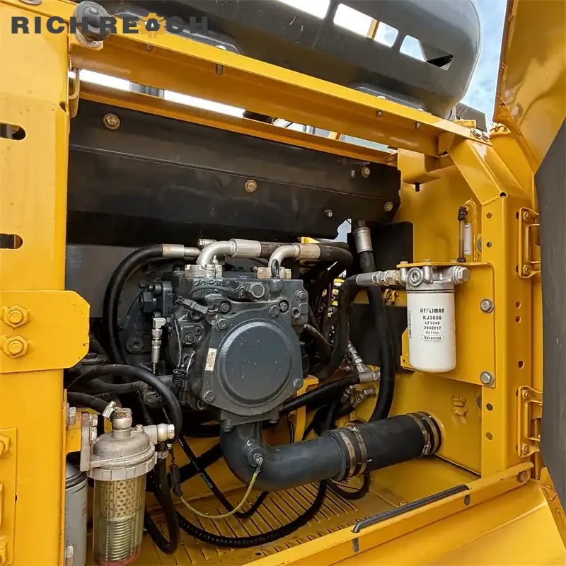 Used Komatsu PC160LC excavator rear three-quarter view, low-hour machine, LC stability, USD price