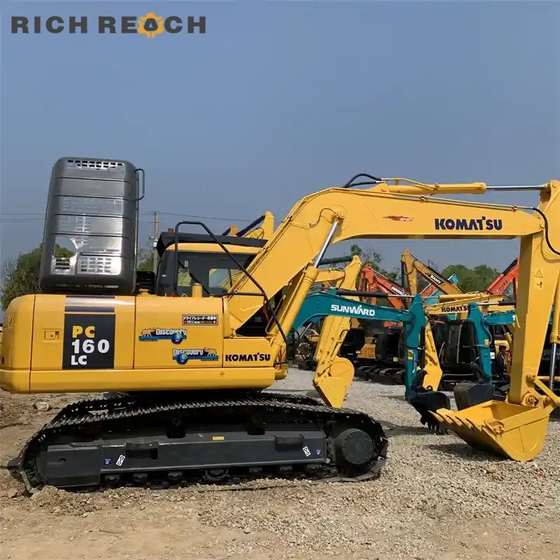 Used Komatsu PC160LC excavator track guard and sprocket, low-hour undercarriage, more stability, priced in USD