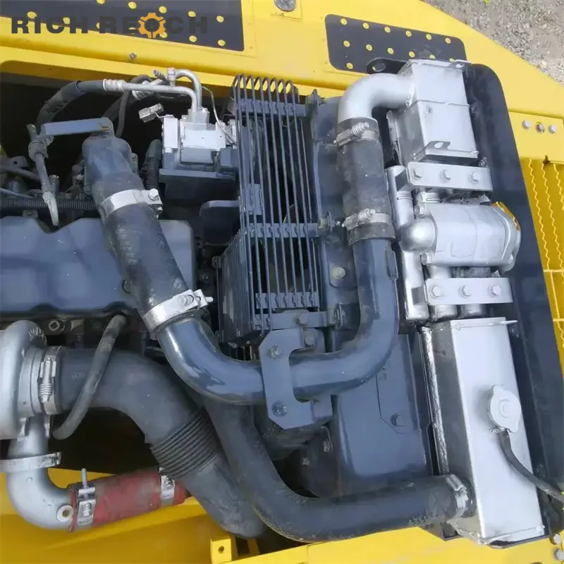 Counterweight lifting hooks on a used Komatsu PC200 excavator