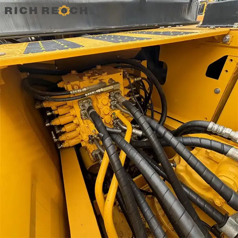 Standard front boom assembly of a used Komatsu PC200 excavator