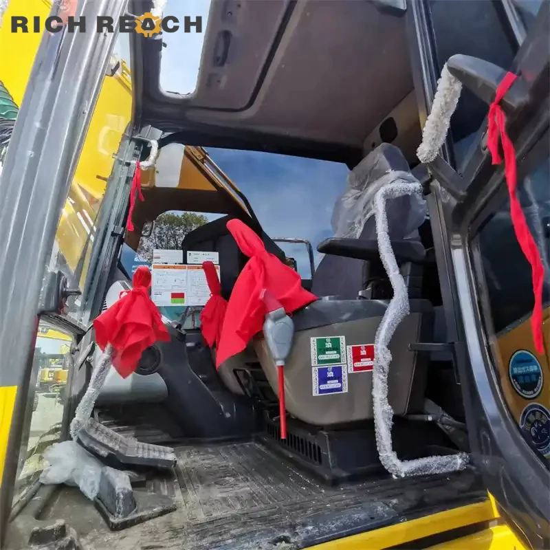 Left side view with boom lowered on a used Komatsu PC200 excavator