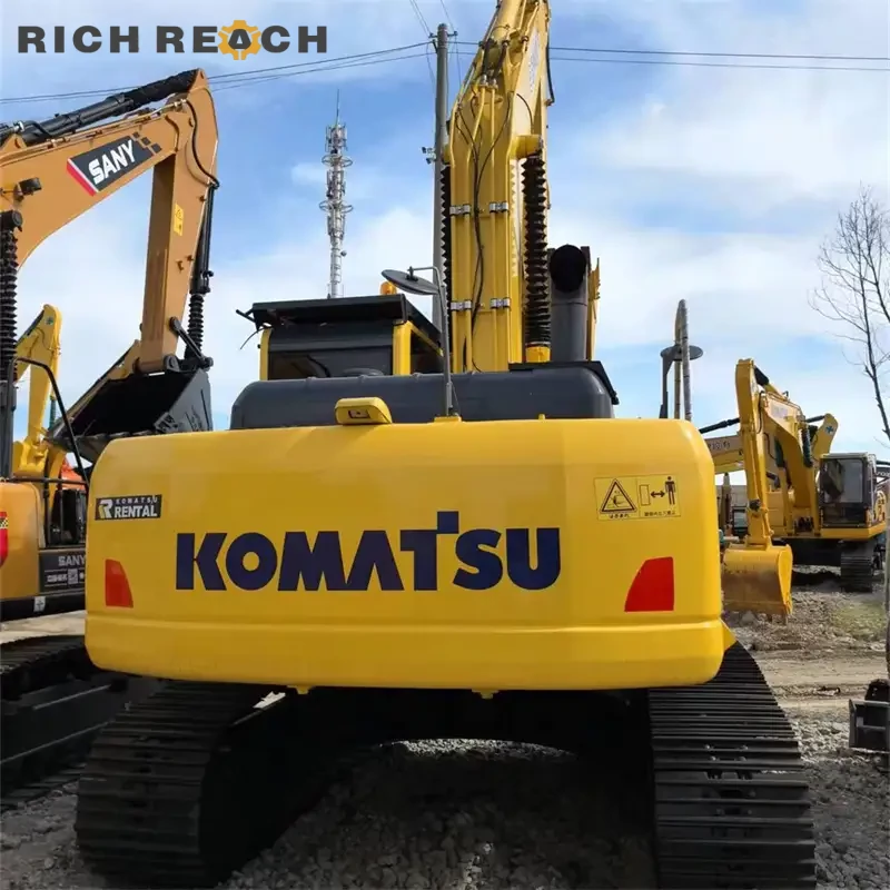 Reinforced boom and arm cylinder of a used Komatsu PC240 crawler excavator with heavy-duty structure
