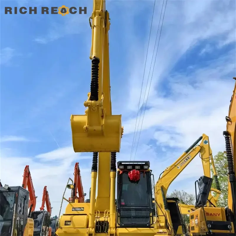 Right side pump room and hydraulic component layout of a low-hour Komatsu PC240 excavator