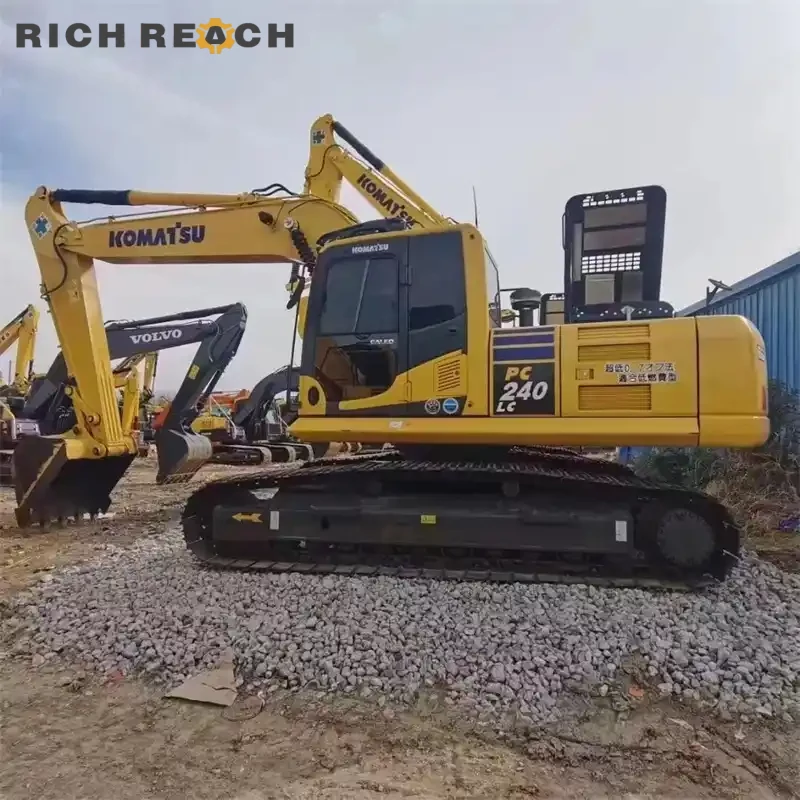 Cab roof and rollover protection structure of a used Komatsu PC240LC excavator