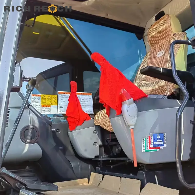 Counterweight lifting hooks on a used Komatsu PC240LC excavator for improved stability