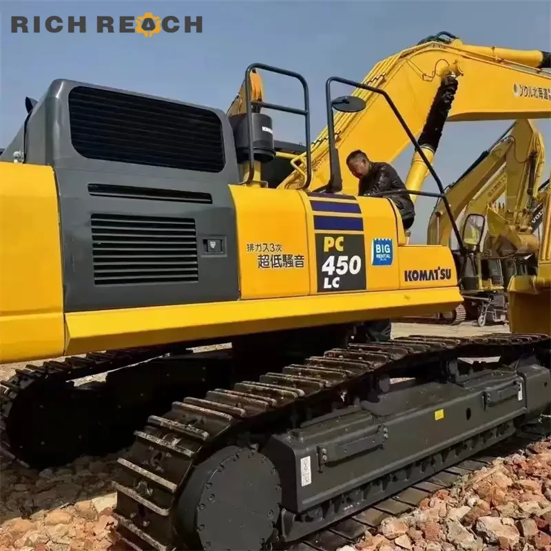 Right side dual hydraulic pumps and main control valve – used Komatsu PC450LC excavator for sale, powerful high-flow hydraulics