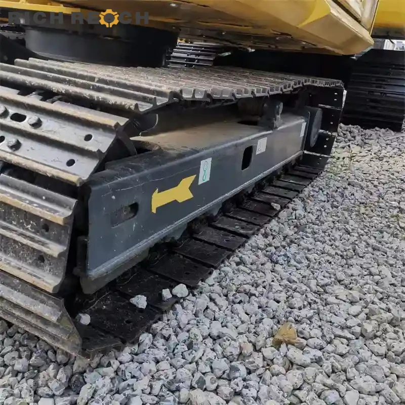 Track adjuster and idler of a used Komatsu PC70 mini excavator for sale