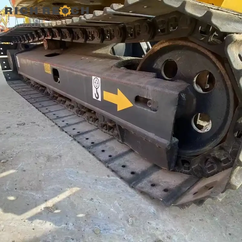 Used Komatsu PC78 excavator left side with long track undercarriage – low hours
