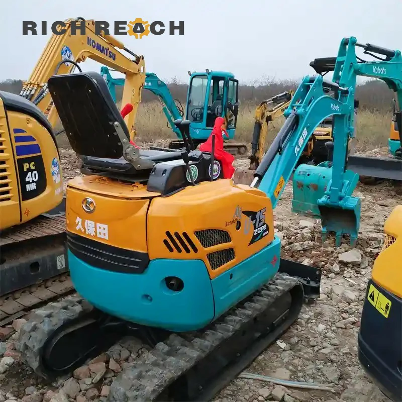 Used Kubota U-15 mini excavator rear engine grille and zero tail swing – ideal for tight access jobs