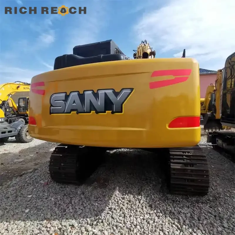Heavy-duty boom cylinder and arm assembly on a used Sany 125C crawler excavator, ideal for general construction and trenching