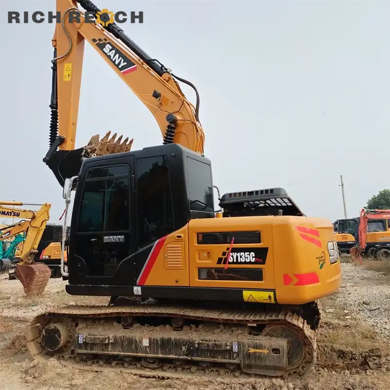 Front boom and bucket of a used Sany 135C Pro excavator for sale