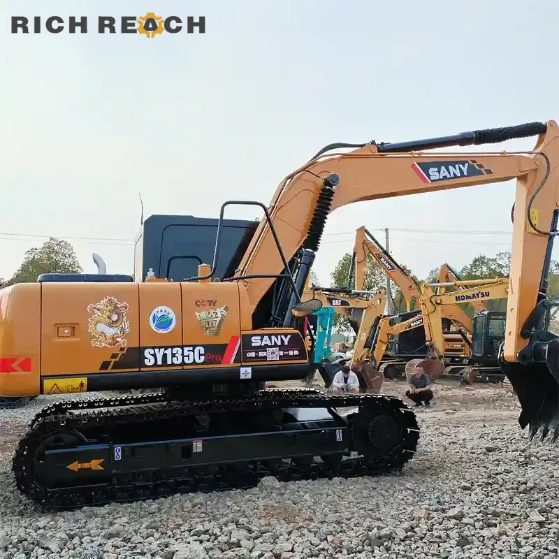 Mass excavation action of a used Sany 135C Pro excavator for sale