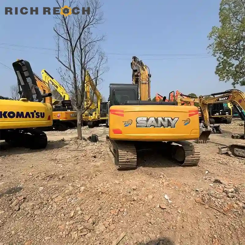 Right side with upgraded hydraulic pump of a used Sany 135C Pro excavator