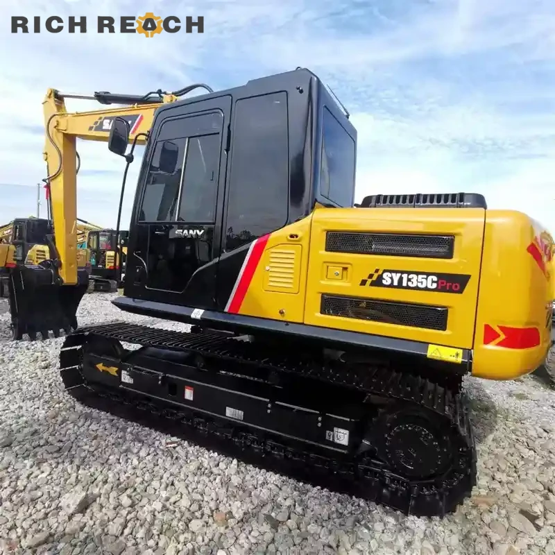 Track link and bushing condition on a used Sany 135C Pro excavator