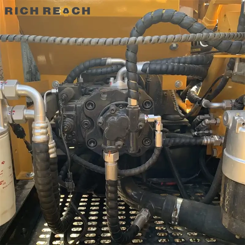 Used Sany 135C excavator breaking concrete with hydraulic hammer