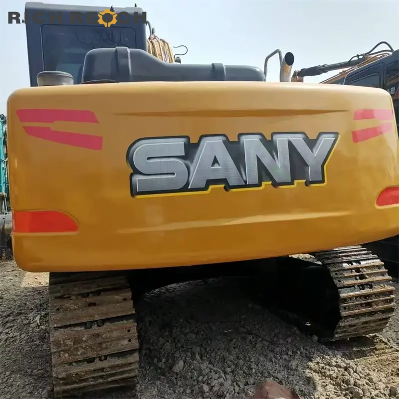 Isuzu engine compartment of a used Sany 155C excavator, well-maintained low hours