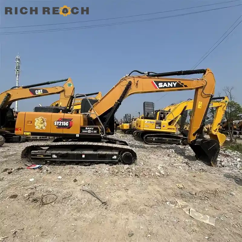 Radiator and hydraulic cooler of a used Sany 215C excavator for sale, no leaks