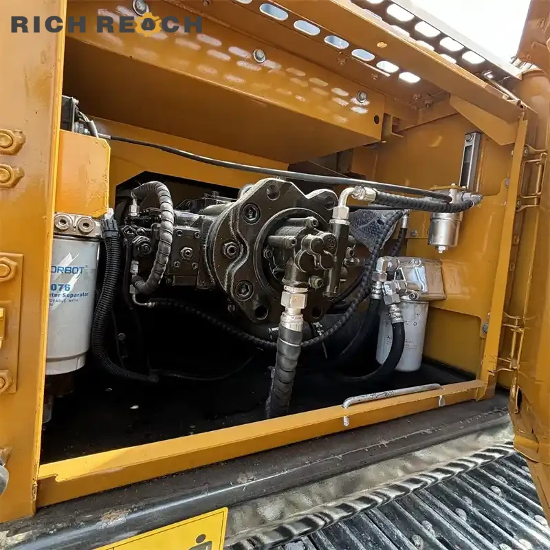 Undercarriage and reinforced tracks of a used Sany 235C crawler excavator, low hours, high efficiency, priced in USD
