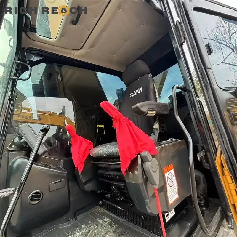 Sany SY235H used excavator – engine bay with turbo and piping, more power and lower emissions