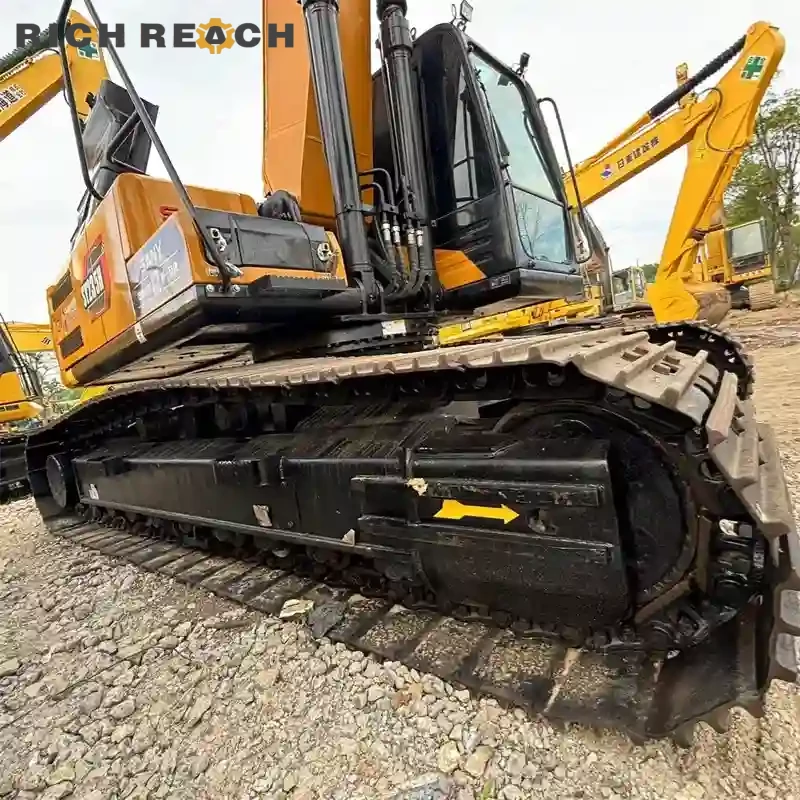 Sany SY235H used excavator – monitor displaying fuel consumption and machine data