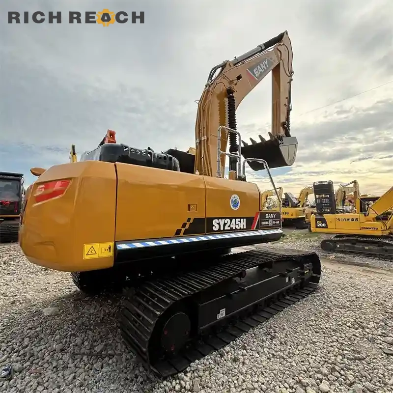 Undercarriage and tracks of used Sany 245H excavator for sale, low hours, excellent digging forces