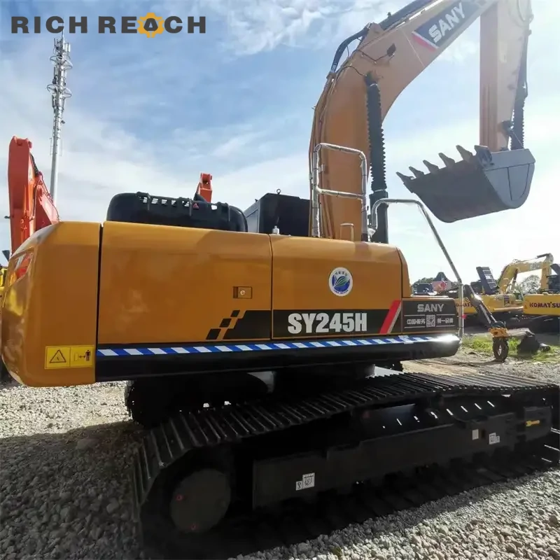 Clean engine bay, turbo piping and hoses on used Sany 245H excavator for sale, excellent condition