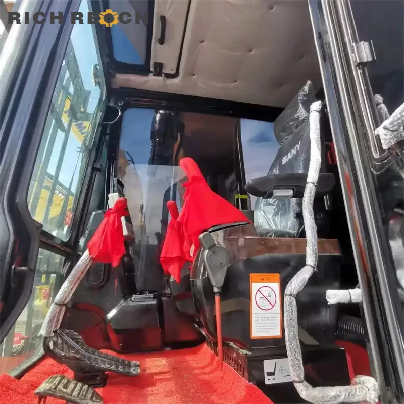 Front three-quarter view of used Sany 245H excavator, low-hour machine priced in USD
