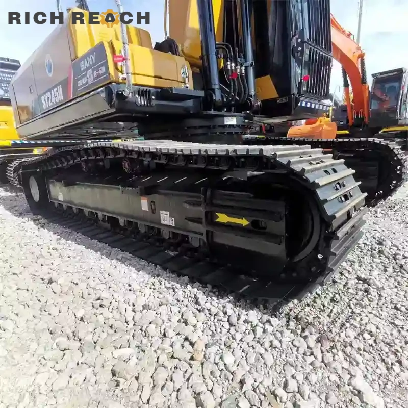 Loading rock truck – used Sany 245H excavator in action, low hours, fast quote available