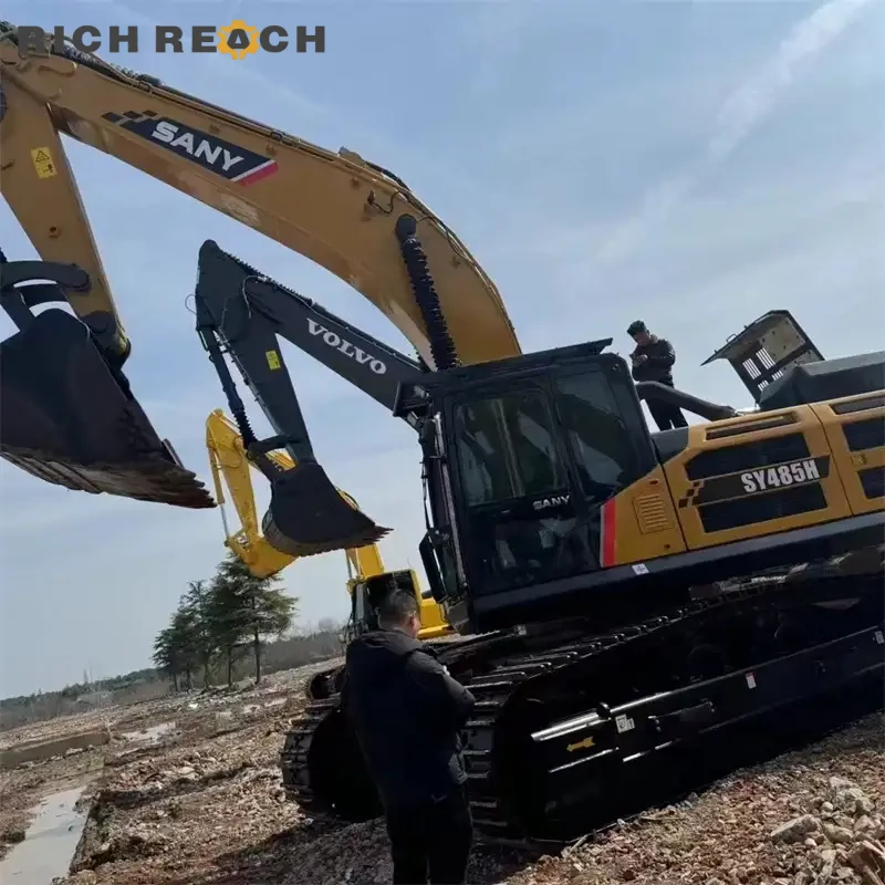 Engine compartment with Cummins QSM11 on a used Sany 485H excavator, low hours, priced in USD