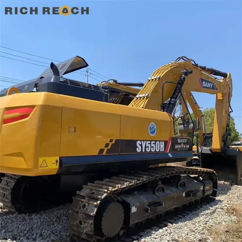 Used Sany 550H excavator ultra-long reach boom configuration, low hours, for sale