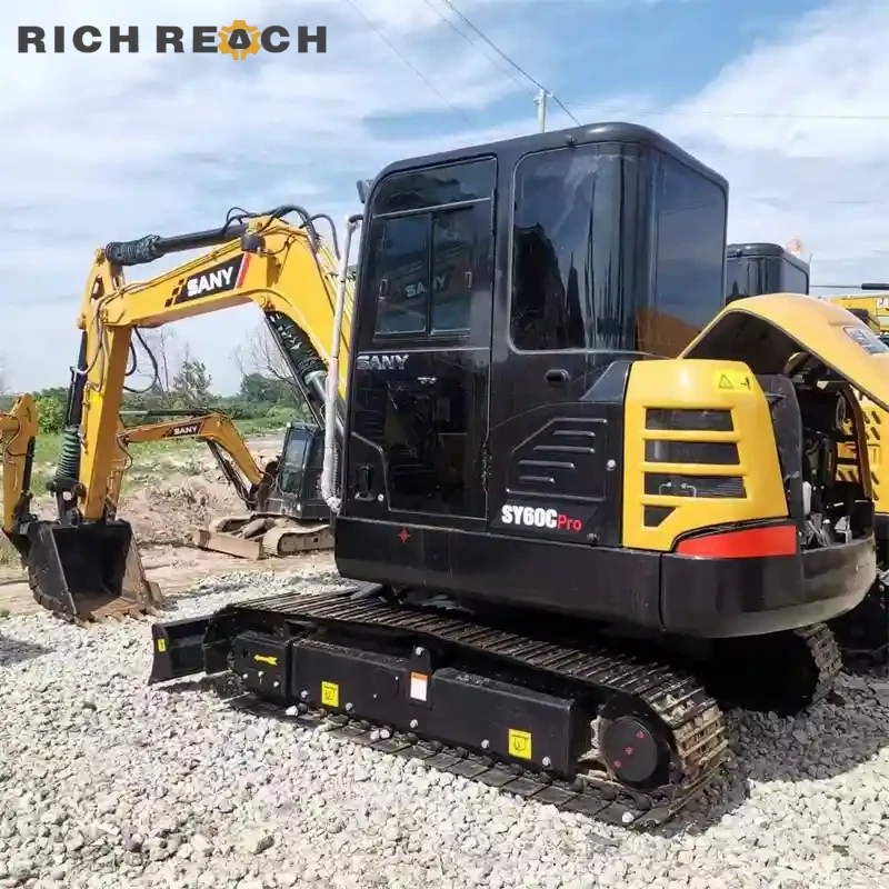 Used Sany 60C Pro excavator digging clay – more power and better hydraulics, priced in USD