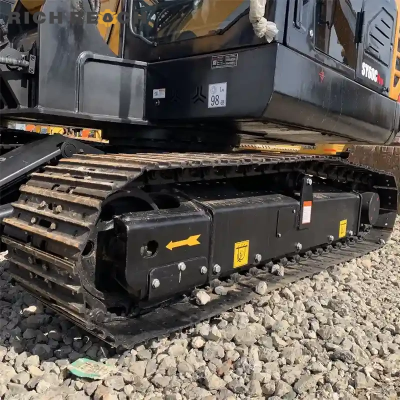 Used Sany 60C Pro excavator grading with laser – precision grading capability